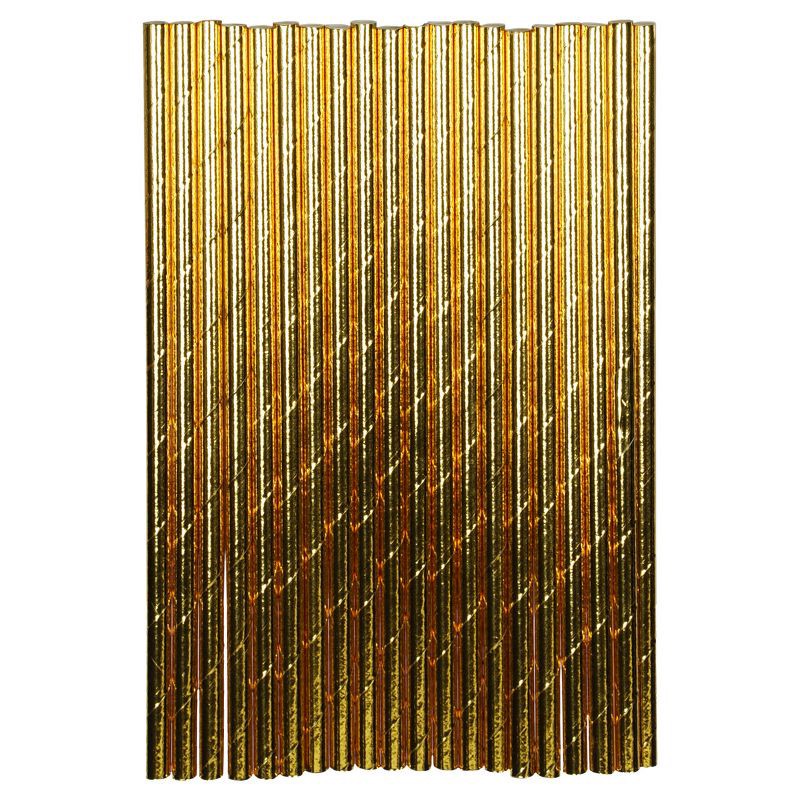 slide 1 of 2, 20ct Paper Straws Gold - Spritz™, 20 ct