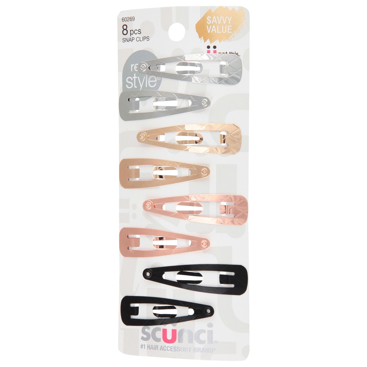 slide 3 of 11, scünci Snap Clips 8 ea, 8 ct