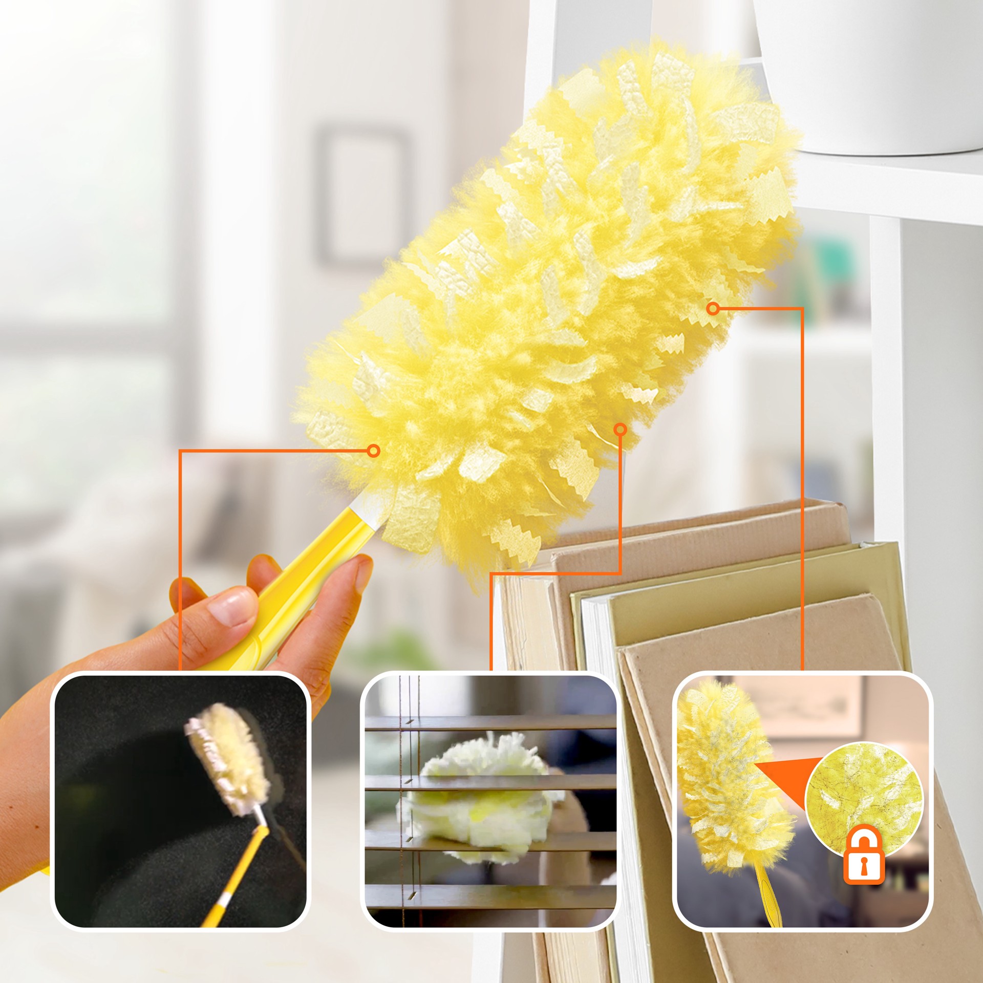 slide 5 of 6, Swiffer Dusters Heavy Duty Kit Poly fiber Extendable Dusting wand, 1 ct