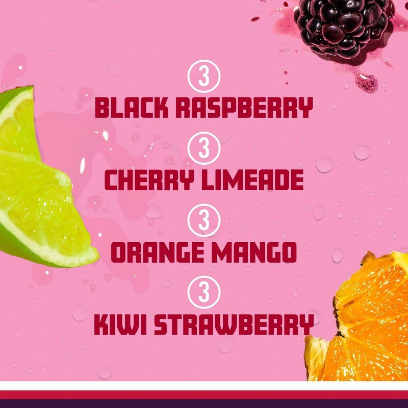 slide 4 of 10, Sparkling ICE Variety Pack-Black Raspberry/Orange Mango/Kiwi Strawberry/Cherry Limeade - 12pk/17 fl oz Bottles, 12 ct; 17 fl oz