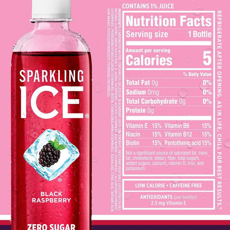 slide 7 of 10, Sparkling ICE Variety Pack-Black Raspberry/Orange Mango/Kiwi Strawberry/Cherry Limeade - 12pk/17 fl oz Bottles, 12 ct; 17 fl oz