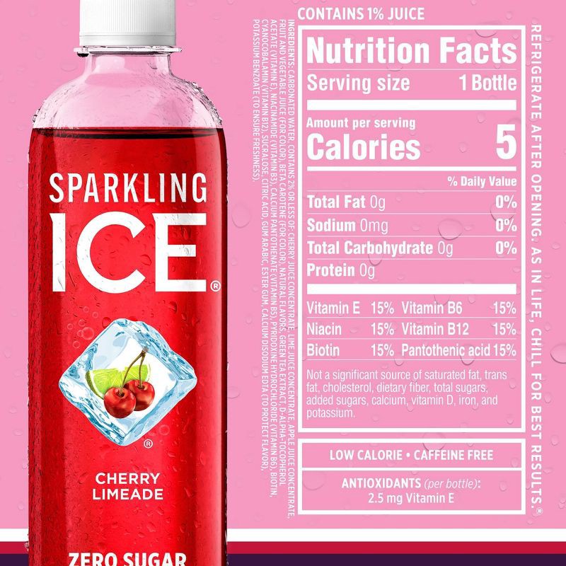 slide 8 of 10, Sparkling ICE Variety Pack-Black Raspberry/Orange Mango/Kiwi Strawberry/Cherry Limeade - 12pk/17 fl oz Bottles, 12 ct; 17 fl oz