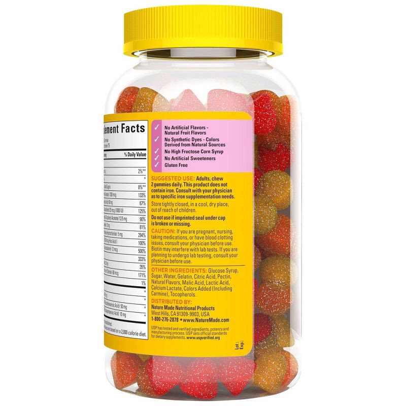 slide 4 of 11, Nature Made Women Multi Plus Omega 3 Women Multivitamin Gummies - Lemon, Orange & Strawberry - 150ct, 150 ct