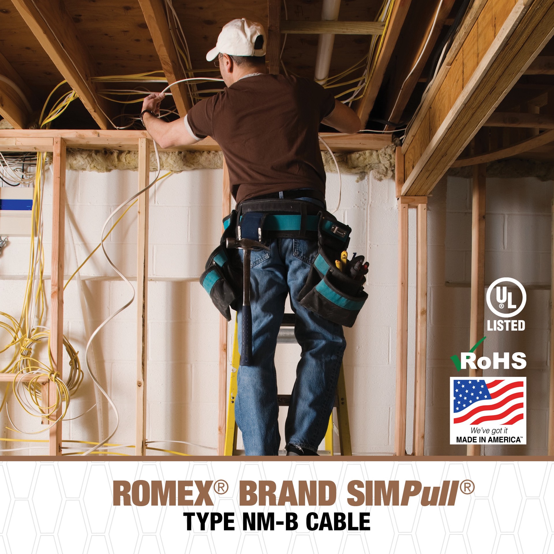 slide 5 of 6, Southwire 50-ft 8 / 2 / Romex SIMpull Stranded Indoor CU NM-B W/G Individual pack ( By-the-roll ), 1 ct