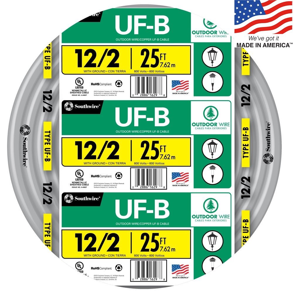 slide 1 of 4, Southwire 25-ft 12 / 2 Solid UF-B Wire W/G ( By-the-roll ), 1 ct