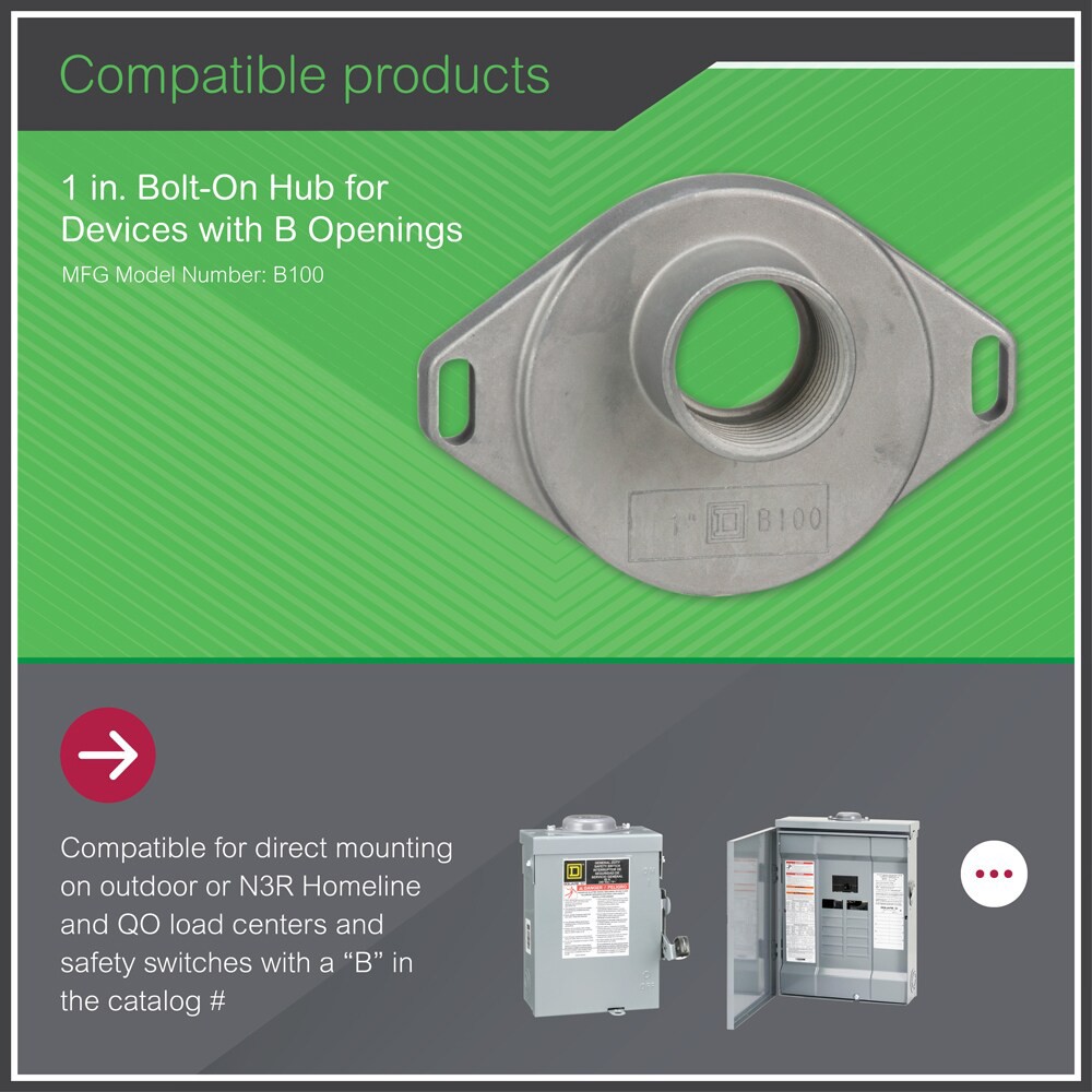 slide 2 of 4, Square D 1-in Hub, 1 ct