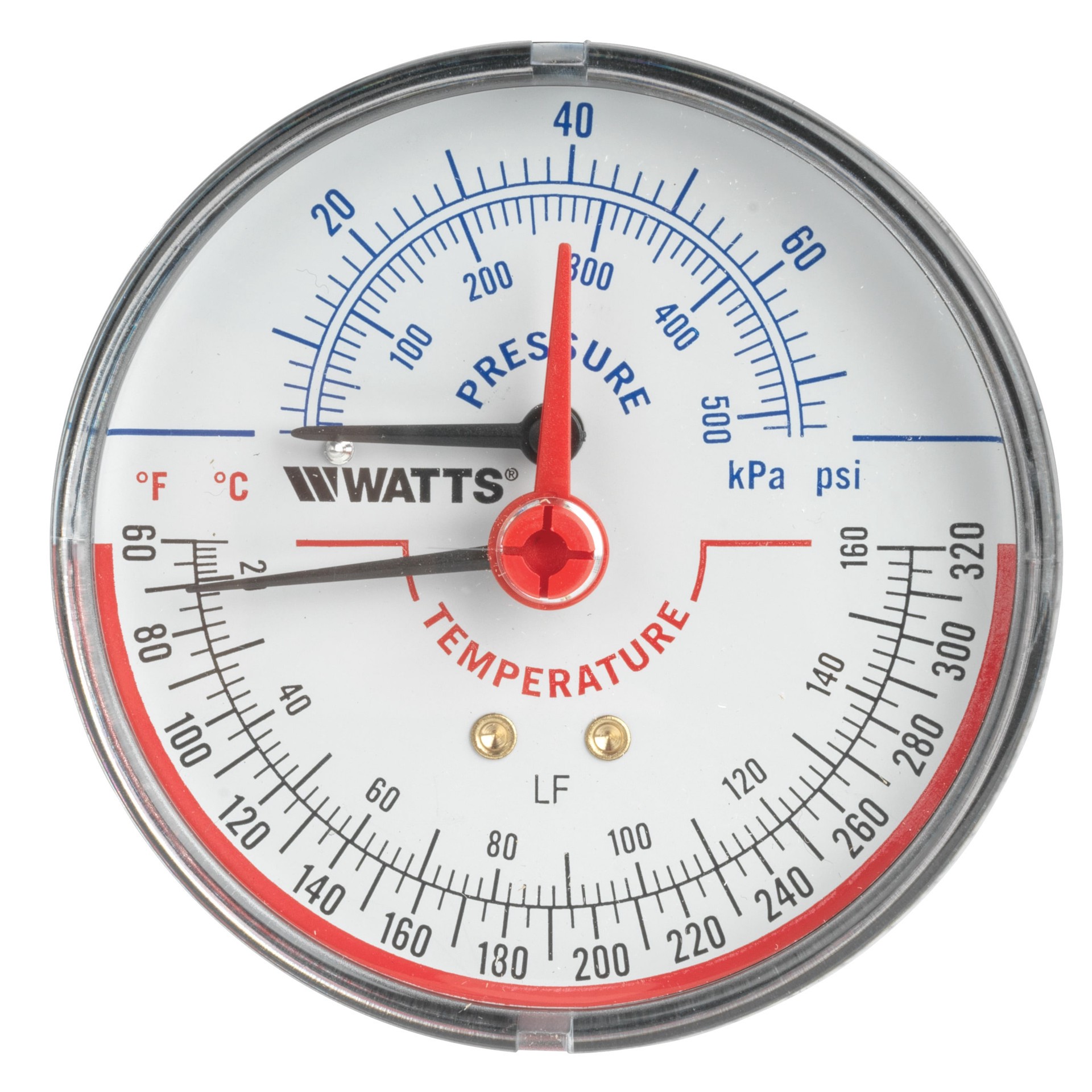 slide 3 of 6, Watts Lfdptg-3 Temperature and pressure gauge, 1 ct