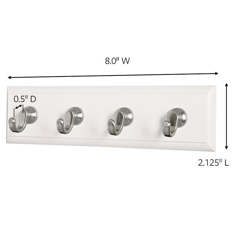 slide 3 of 11, Command 6 Strips Quartz Key Decorative Hook Rack: Wall Mounted Off-White Plastic Hat Rack with 4 Hooks, 1 ct