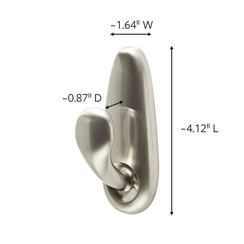 slide 15 of 16, Command Large Forever Classic Hooks Brushed Nickel: Metal Decorative Hooks, 5 lb Capacity, 2 Pack, Silver Finish, 5 lb, 2 ct