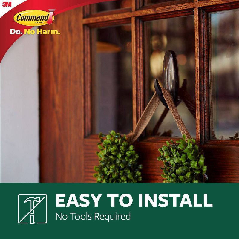 slide 5 of 11, Command 1 Hook 2 Strips Large Sized Outdoor Designer Hook with Foam Strips Metallic Bronze, 1 ct