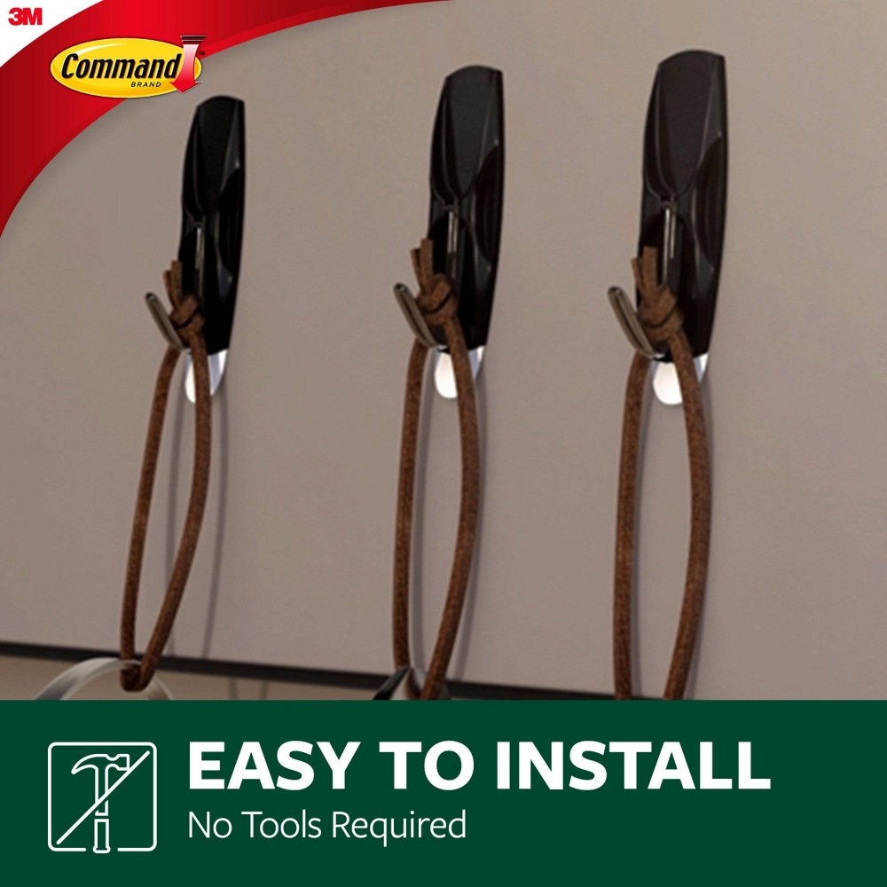 slide 4 of 7, Command 2 Hooks 3 Strips Outdoor Stainless Steel Wire Decorative Hooks with Foam Strips, 1 ct