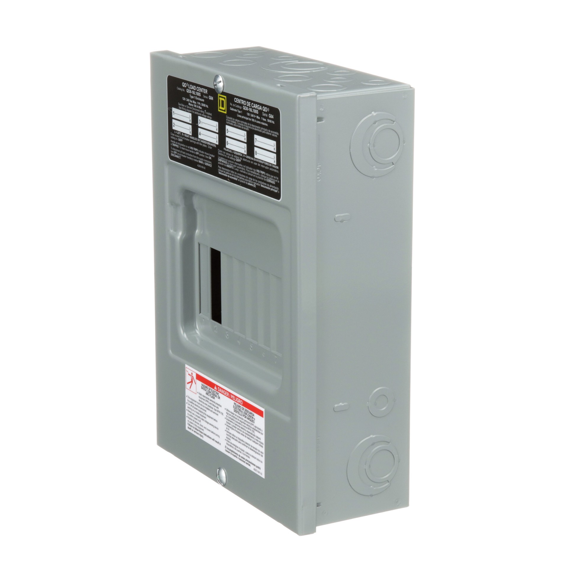 slide 5 of 5, Square D 100 -Amp 8 -Spaces 16 -Circuit Indoor Main Lug Load Center, 1 ct