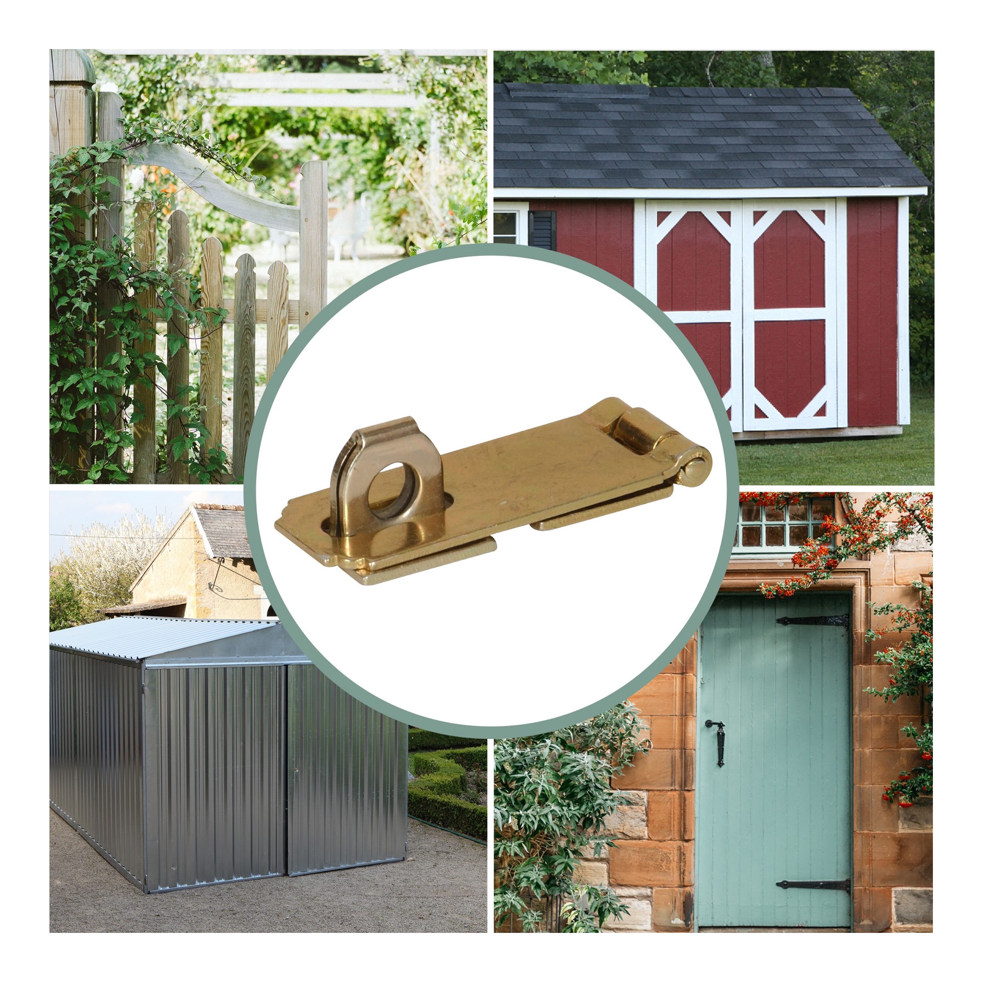 slide 6 of 6, RELIABILT 2-1/2-in Brass Fixed staple hasps, 1 ct