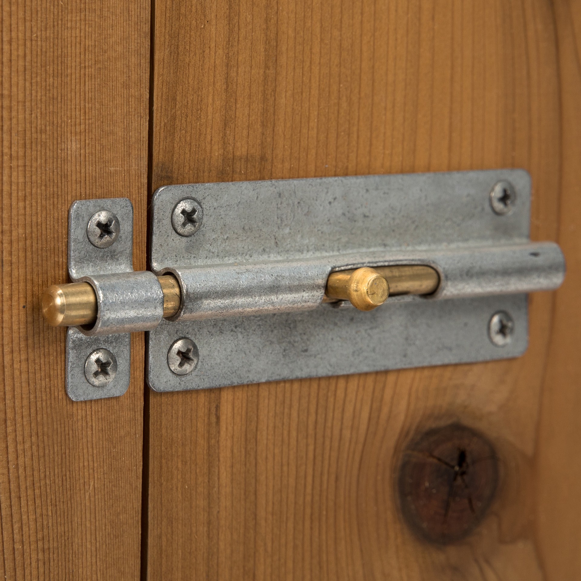 slide 2 of 6, RELIABILT 5-in Galvanized Steel Barrel Bolt, 1 ct