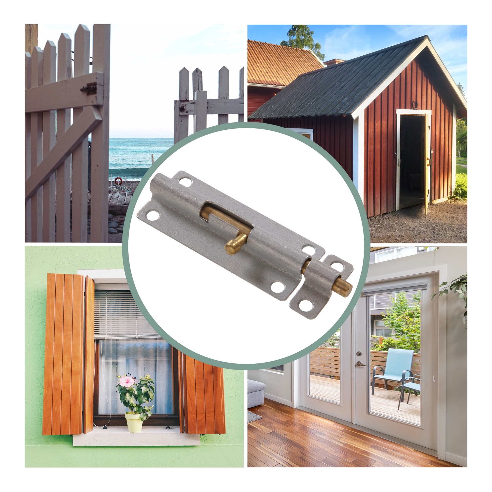 slide 5 of 6, RELIABILT 5-in Galvanized Steel Barrel Bolt, 1 ct