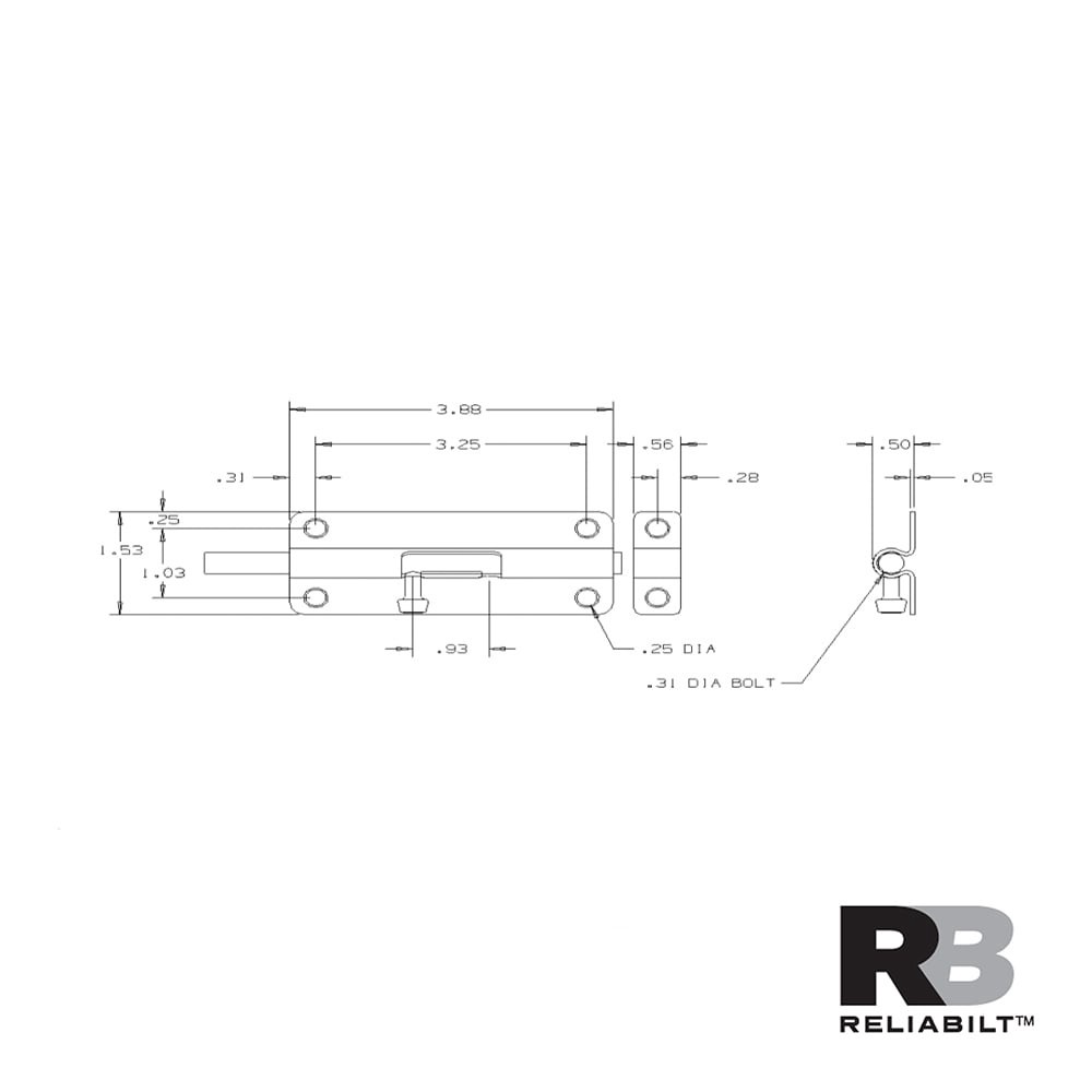 slide 6 of 6, RELIABILT 5-in Galvanized Steel Barrel Bolt, 1 ct