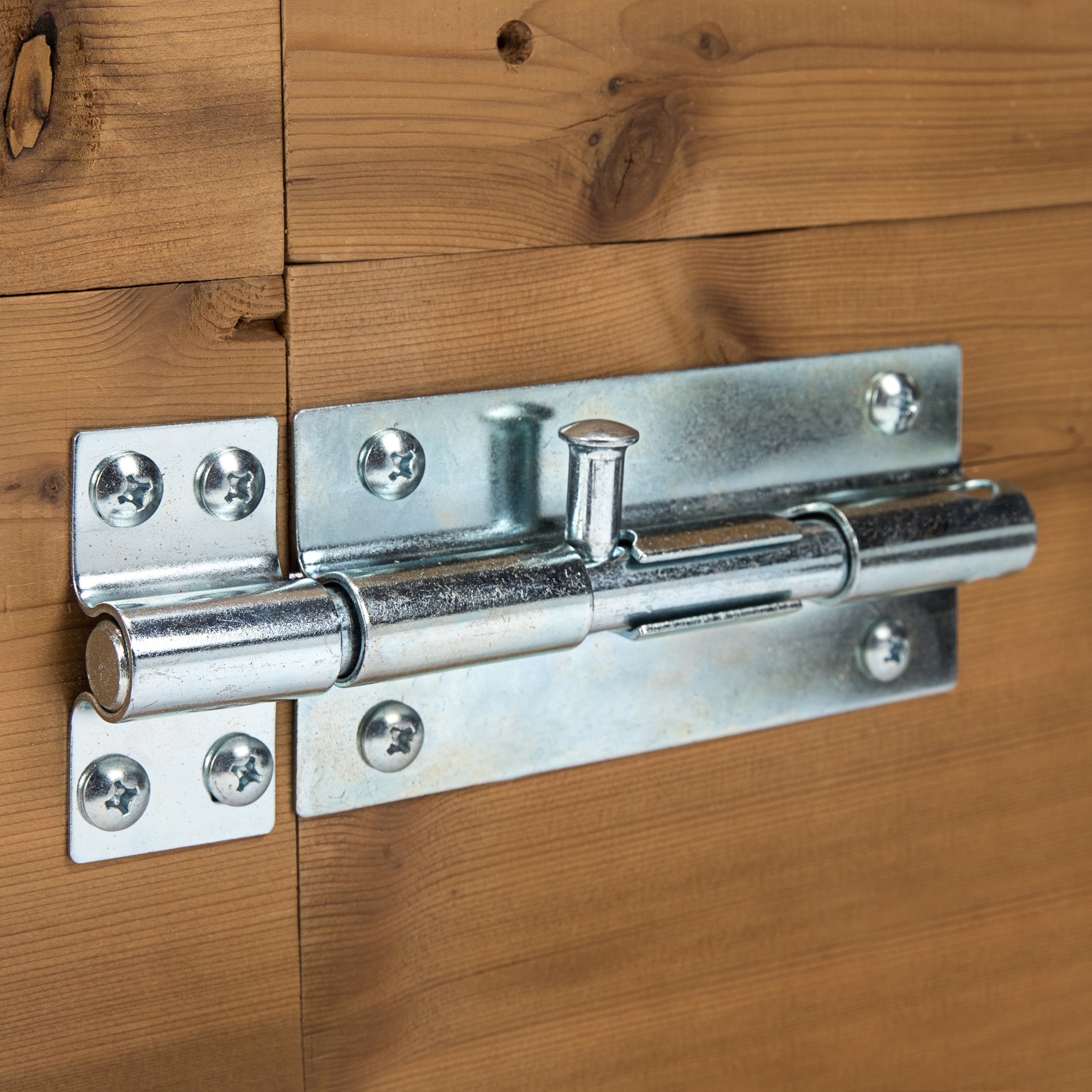 slide 2 of 6, RELIABILT 8-in Zinc Steel Lockable Barrel Bolt, 1 ct