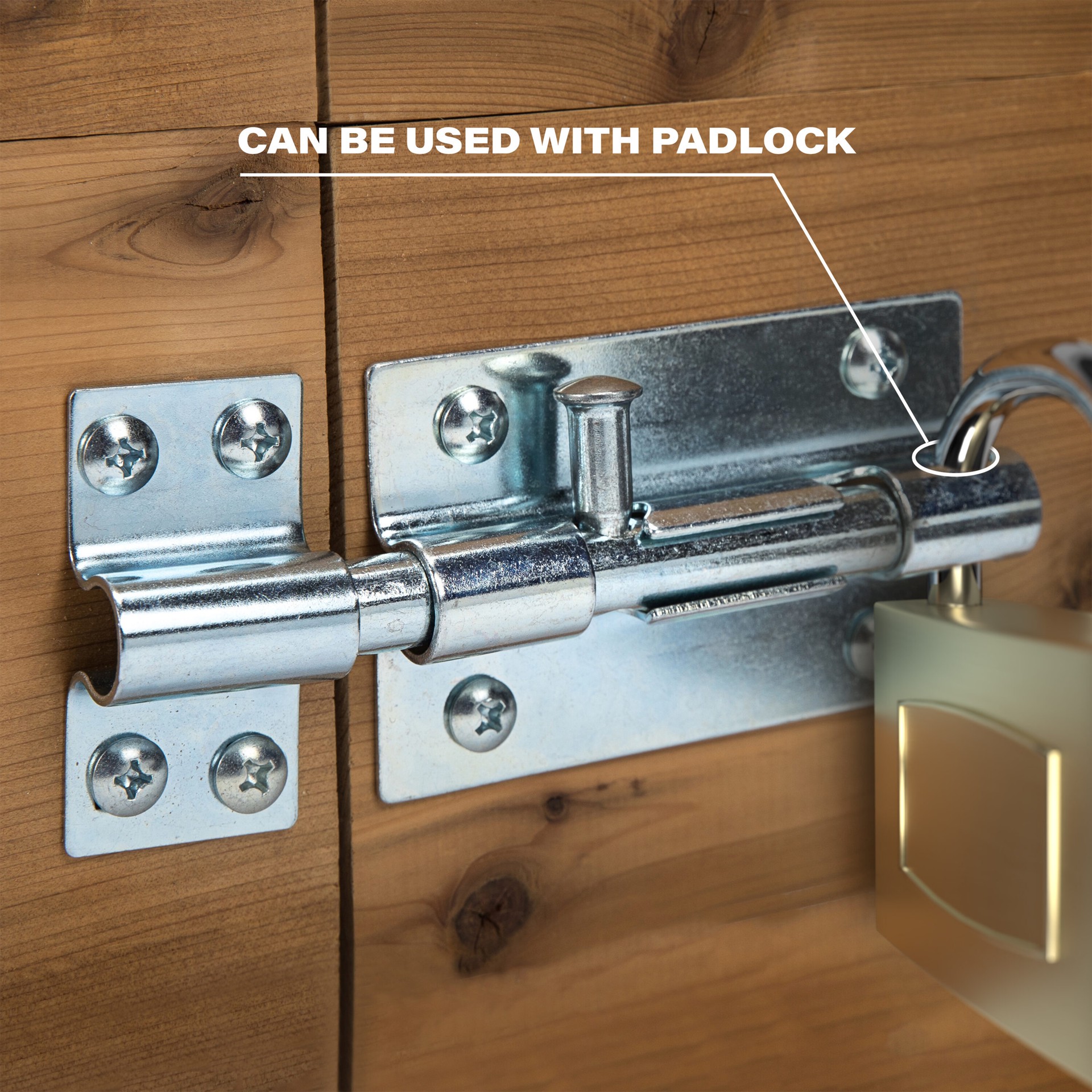 slide 4 of 6, RELIABILT 8-in Zinc Steel Lockable Barrel Bolt, 1 ct