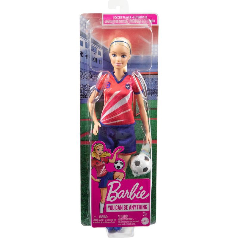 slide 2 of 6, Barbie Soccer Doll - Red #9 Uniform, 1 ct