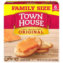 Town House Oven Baked Crackers, Lunch Snacks, Snack Crackers, Family Size, Original, 20.7oz Box, 1 Box