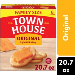 Town House Oven Baked Crackers, Lunch Snacks, Snack Crackers, Family Size, Original, 20.7oz Box, 1 Box