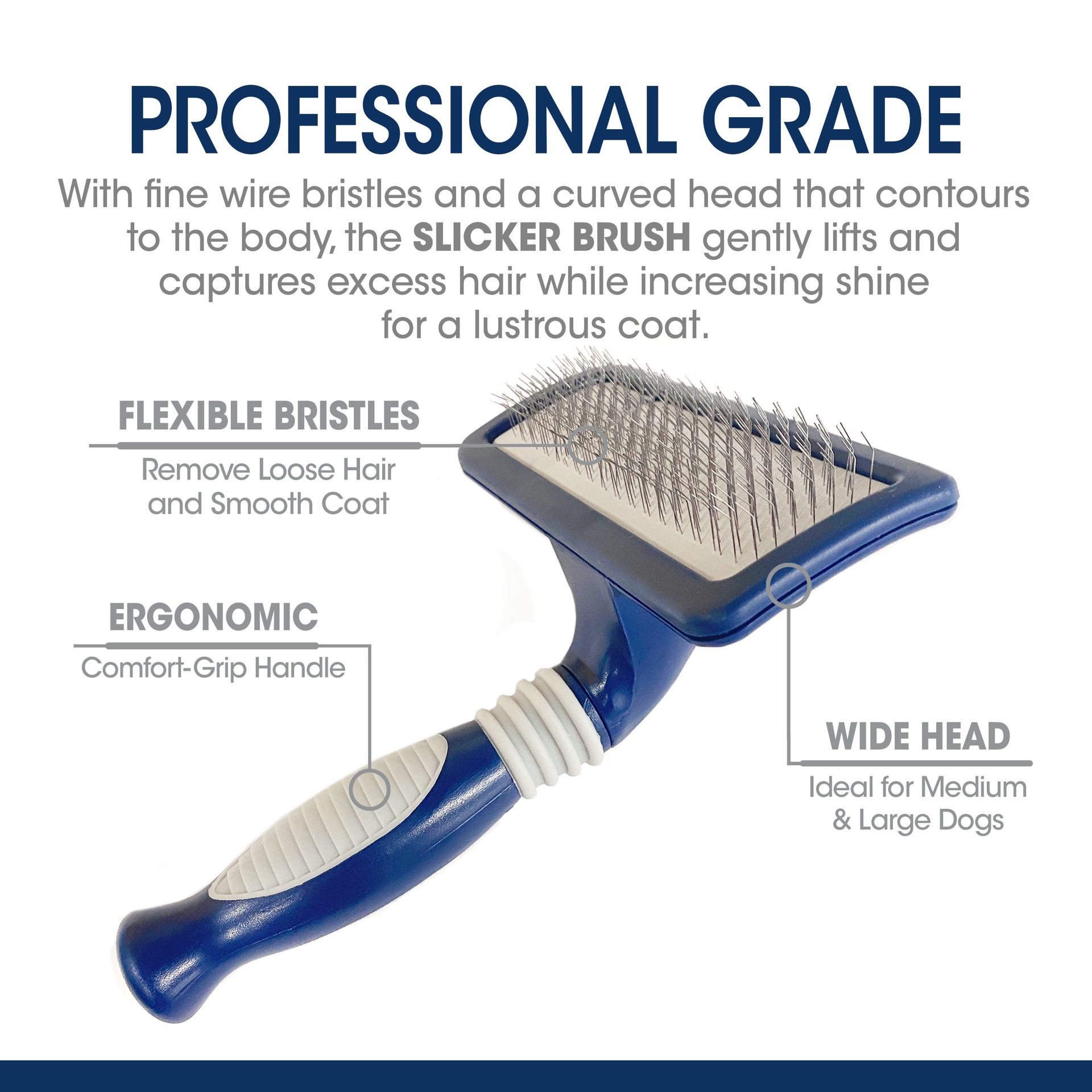 slide 10 of 10, Four Paws Magic Coat Professional Series Slicker Brush for Dogs, MED