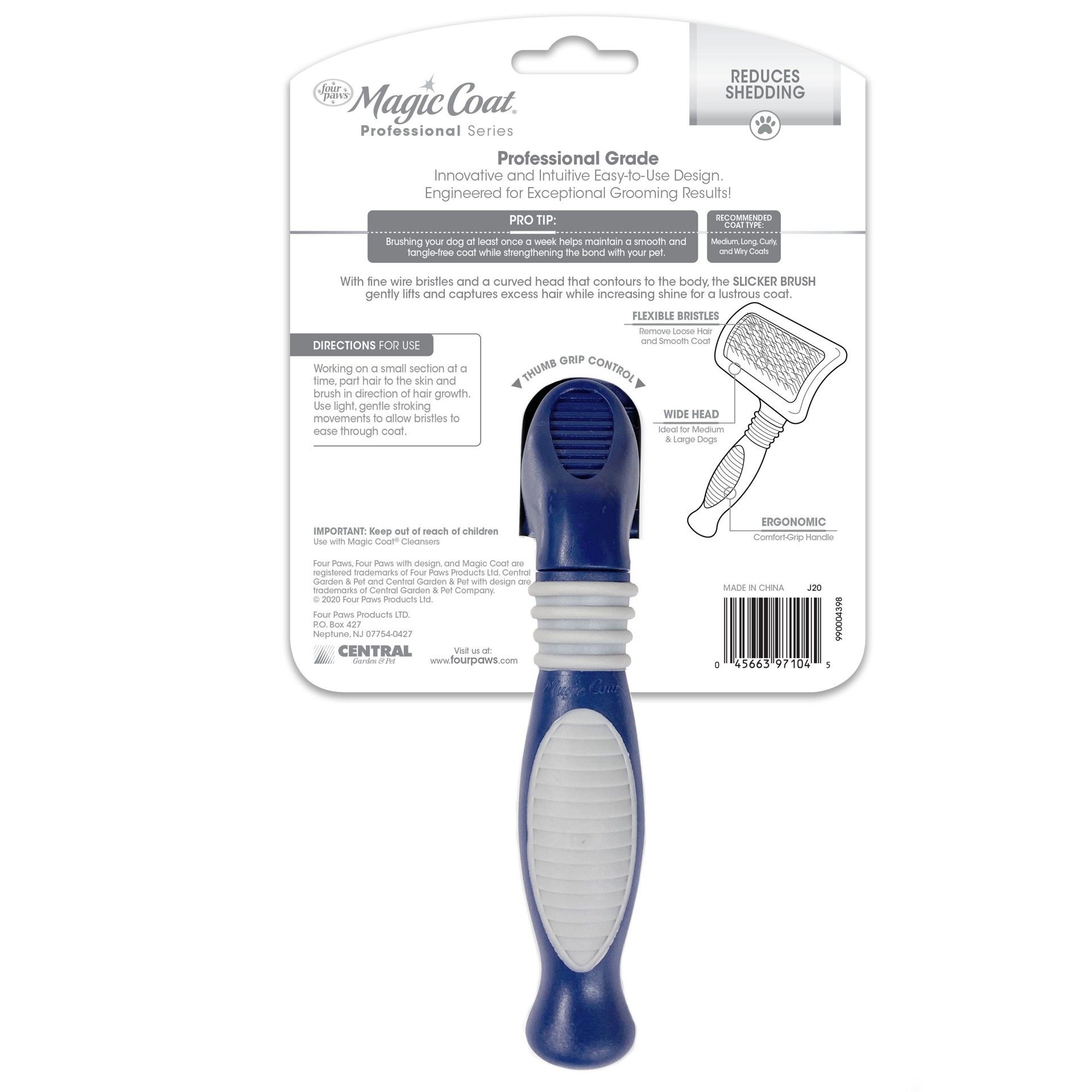 slide 8 of 10, Four Paws Magic Coat Professional Series Slicker Brush for Dogs, MED