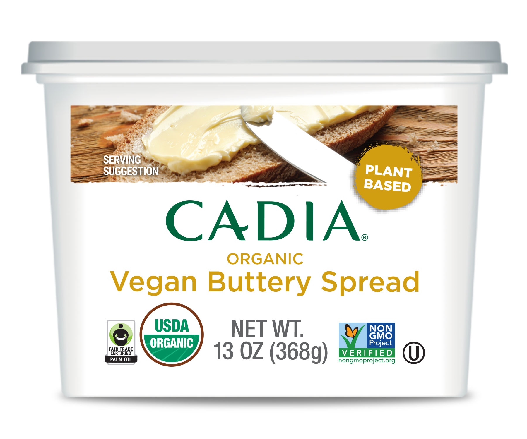 slide 1 of 1, Cadia Organic Vegan Buttery Spread, 13 oz
