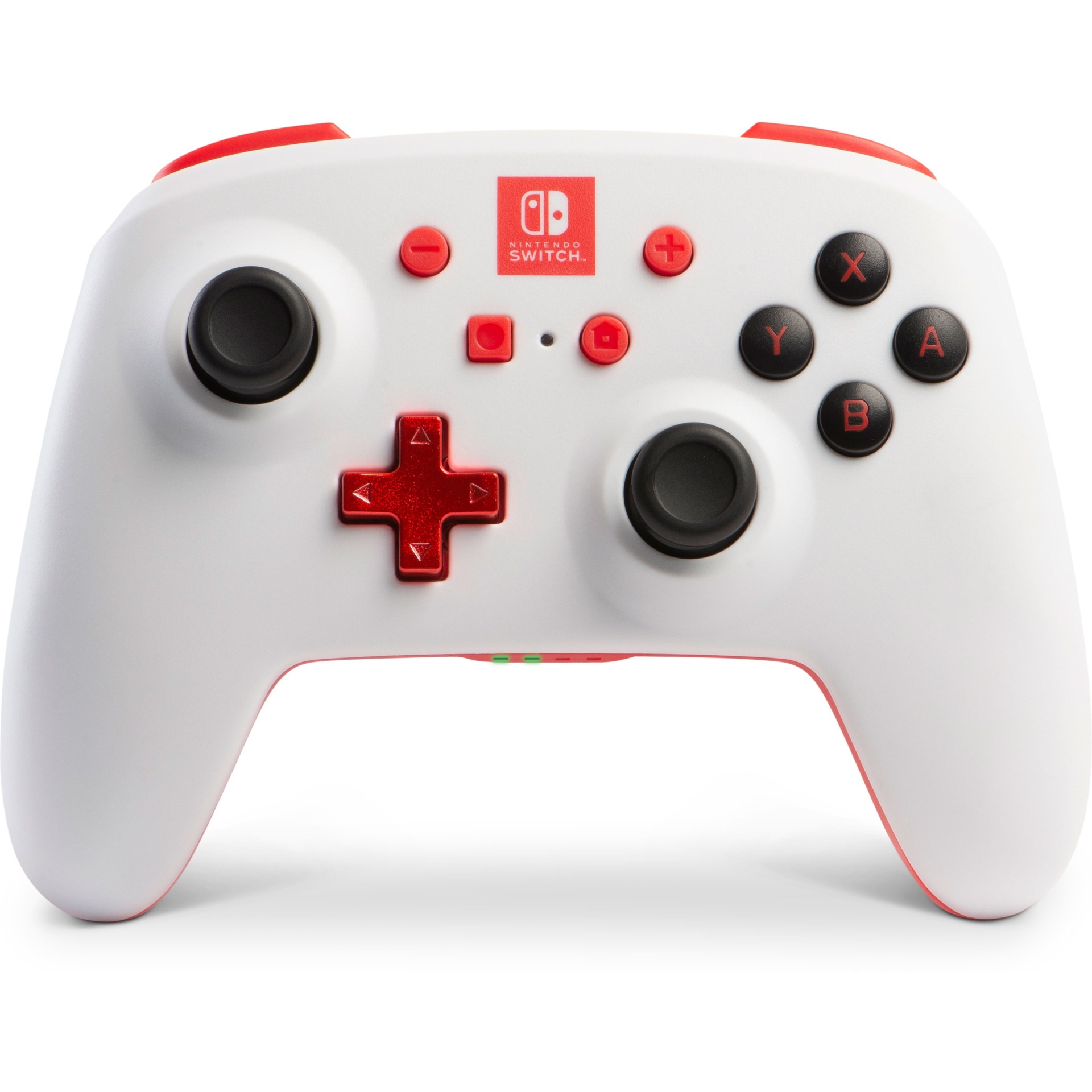 slide 1 of 4, Power A Wireless Controller for Nintendo Switch - White/Red, 1 ct