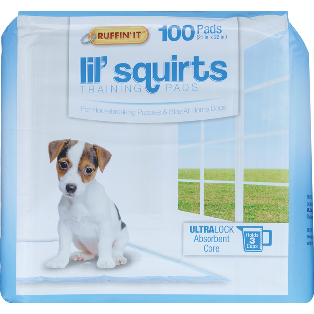 slide 1 of 1, Ruffin' It Ruffin'it Lil' Squirts Training Pads Floor Protection Pads (100/pkg), 1 ct