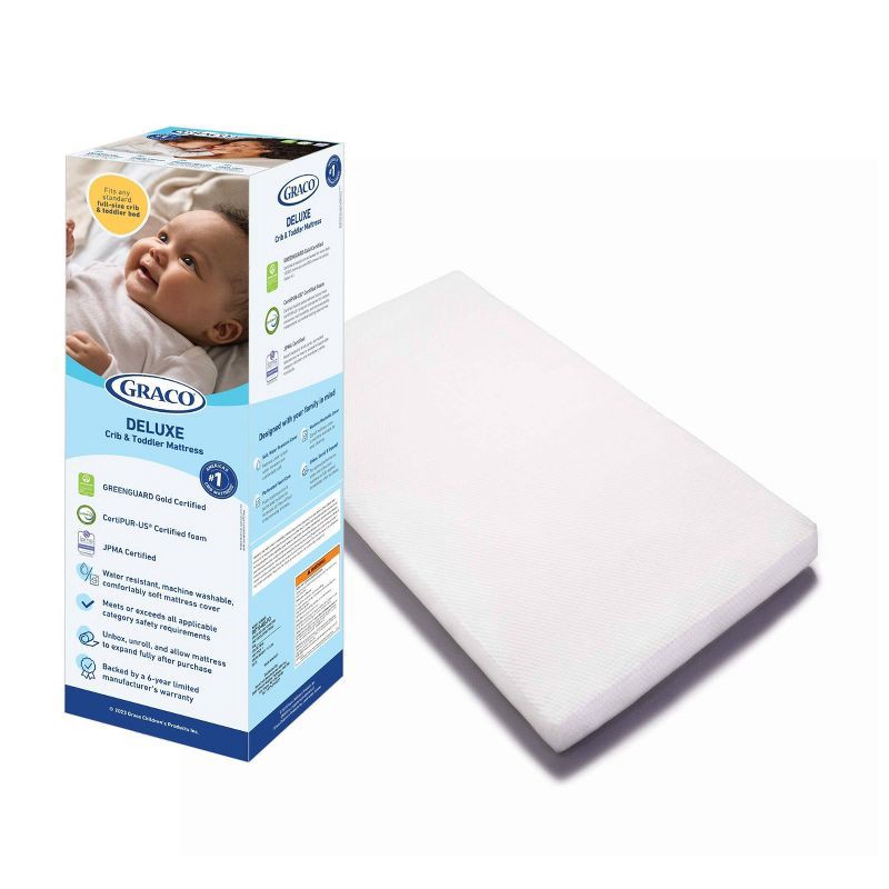 slide 1 of 16, Graco Deluxe Foam Crib and Toddler Mattress, 1 ct