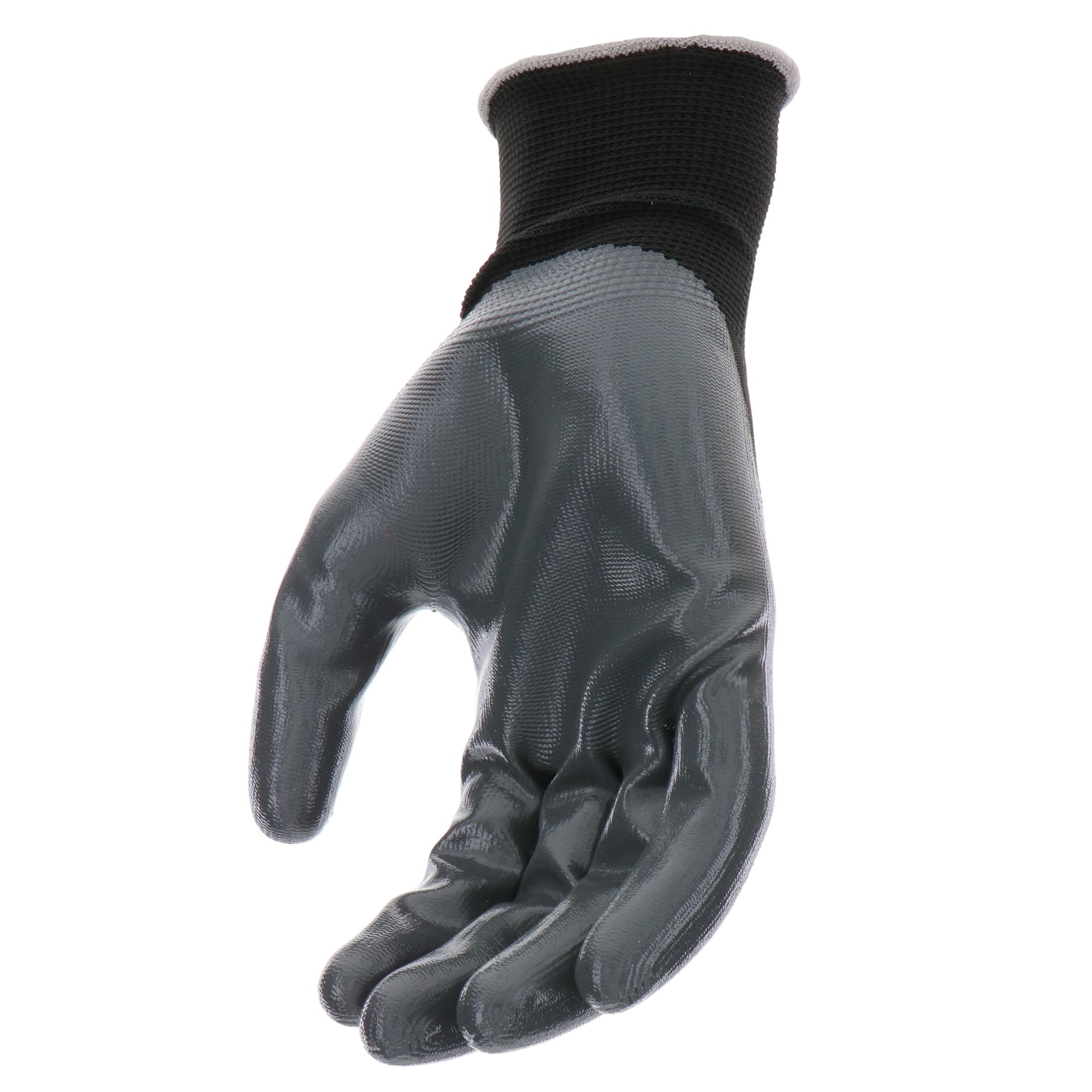 slide 3 of 6, Blue Hawk Large Gray Nitrile Dipped Polyester Gloves, (1-Pair), 1 ct