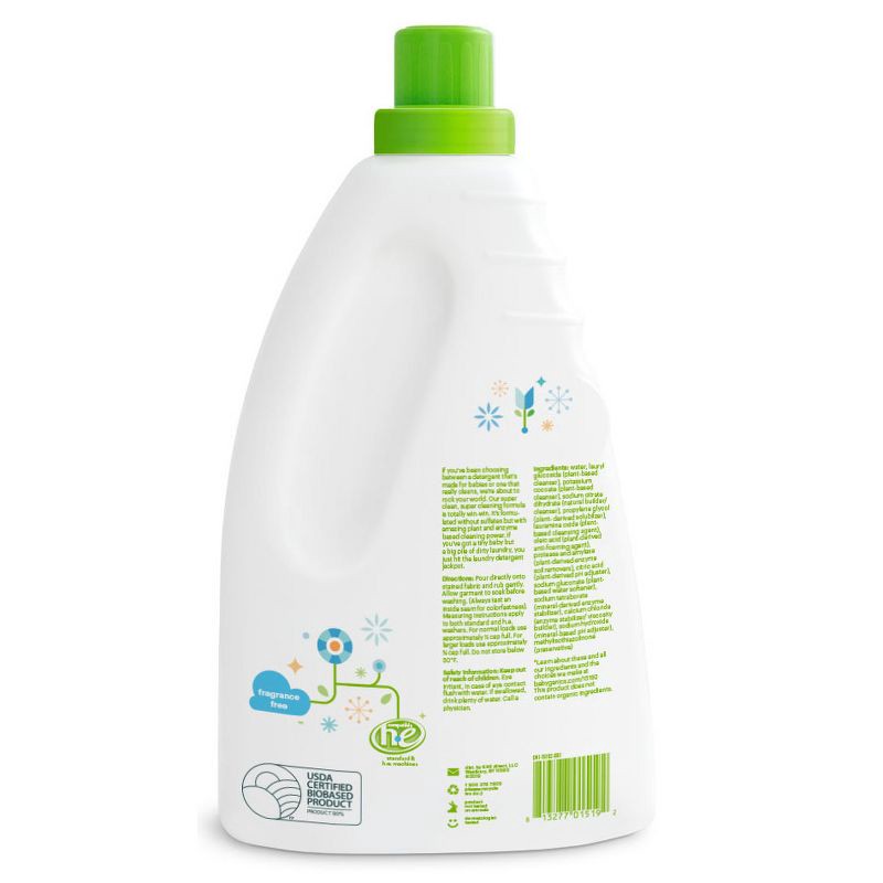 slide 3 of 3, Babyganics 3x Laundry Detergent Fragrance Free - 60 fl oz, 60 fl oz