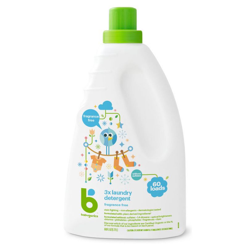 slide 1 of 3, Babyganics 3x Laundry Detergent Fragrance Free - 60 fl oz, 60 fl oz