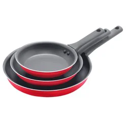 our goods Non-Stick Fry Pan Set - Scarlet Red