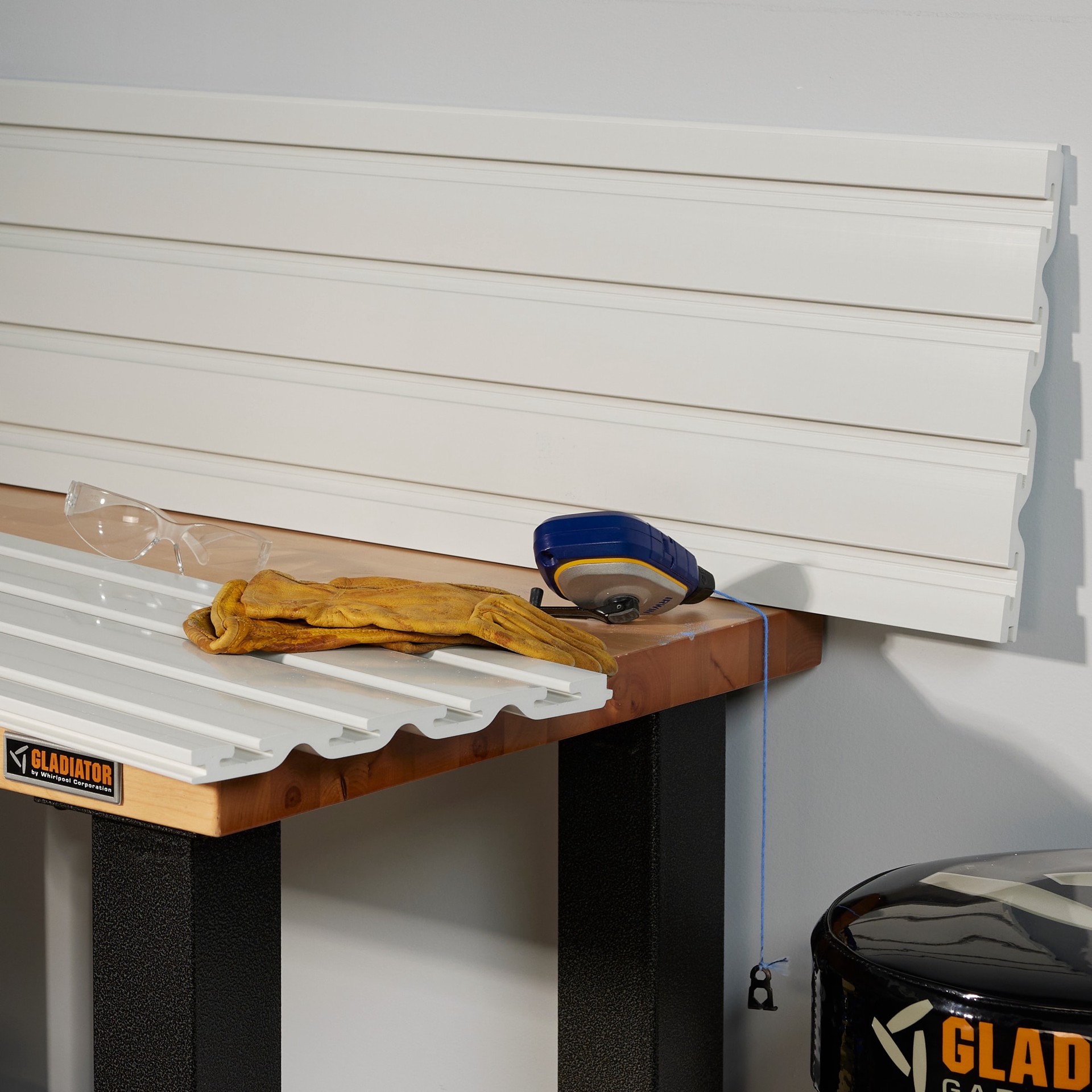 slide 6 of 6, Gladiator GearWall 2 -Piece 48-in White Plastic Multipurpose Wall panel, 1 ct