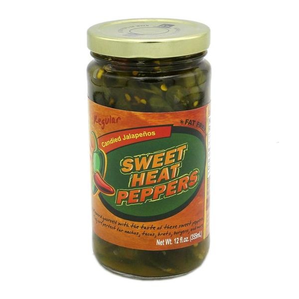 slide 1 of 1, Sweet Heat Peppers Candied Jalapenos Regular, 12 fl oz