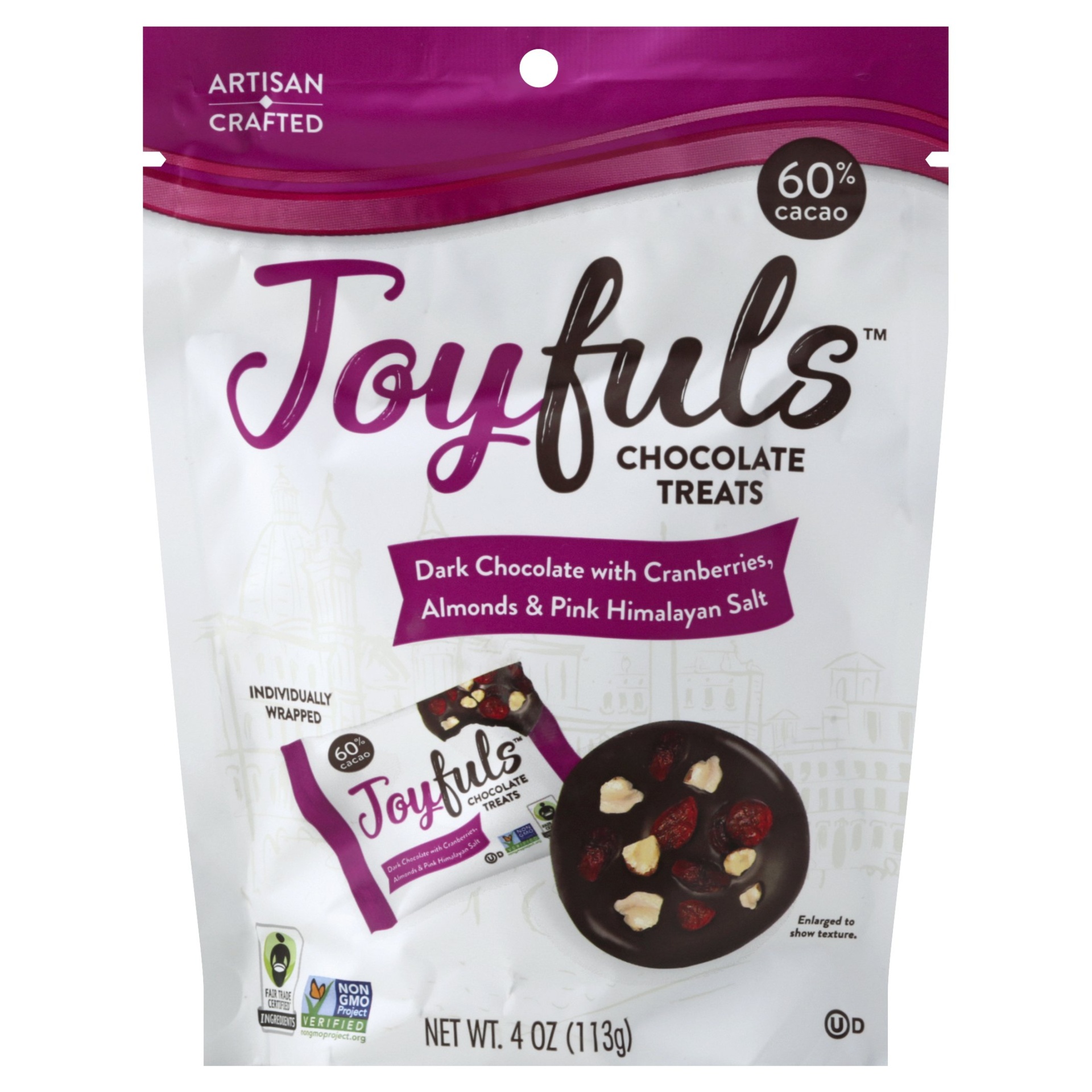 slide 1 of 2, Joyfuls Chocolate Treats - Cranberry Almond, 4 oz