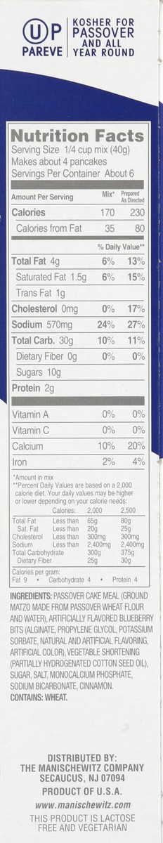 slide 3 of 4, Manischewitz Blueberry Pancake Mix, 9 oz