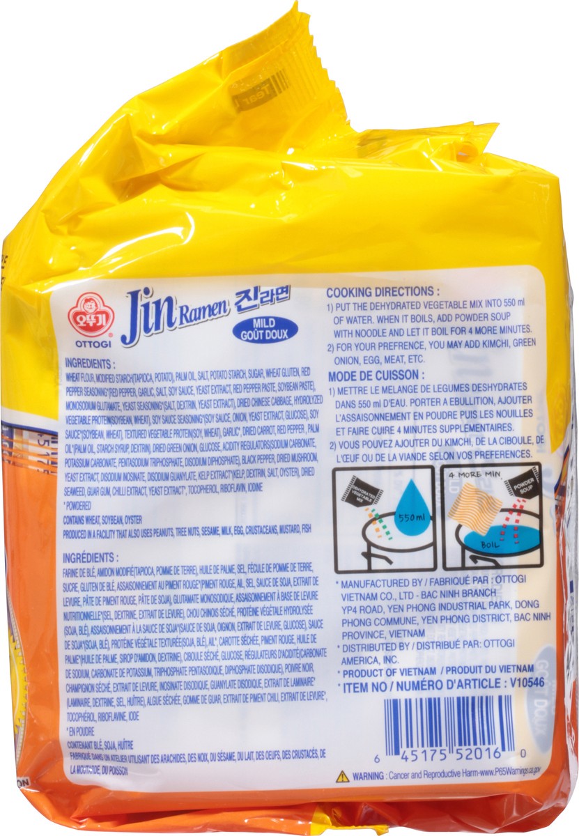 slide 10 of 12, Ottogi Jin Ramen Mild Flavor Multi Pack 4 Count - 16.93 Oz, 4 ct