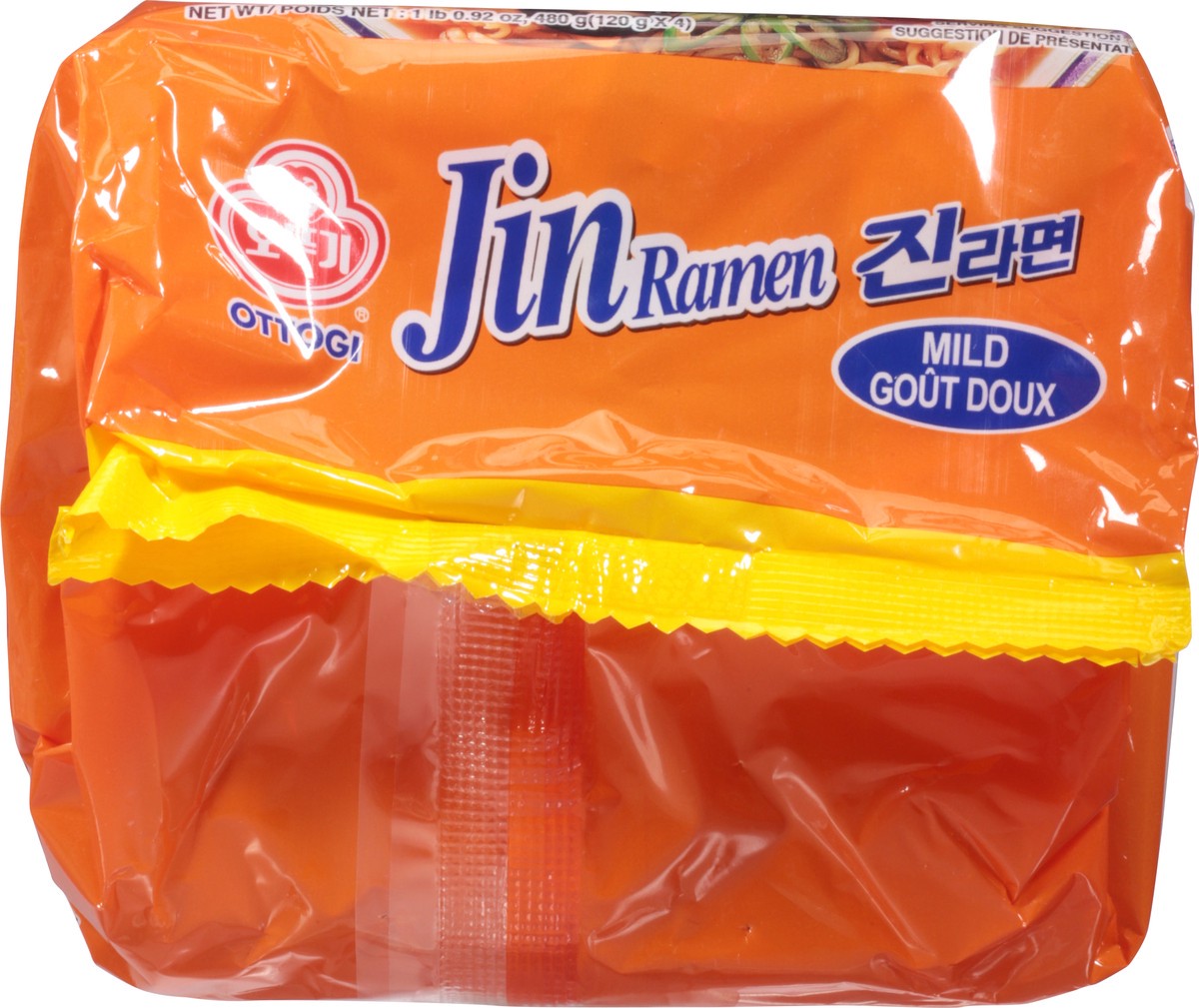 slide 7 of 12, Ottogi Jin Ramen Mild Flavor Multi Pack 4 Count - 16.93 Oz, 4 ct