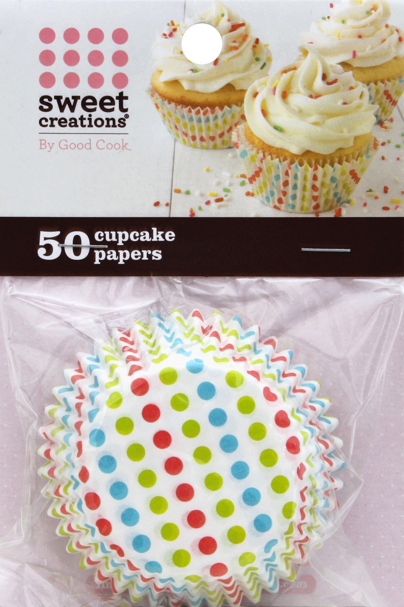 slide 2 of 2, Good Cook Sweet Creations Regular Cupcake Paper - Large Dots, 50 ct