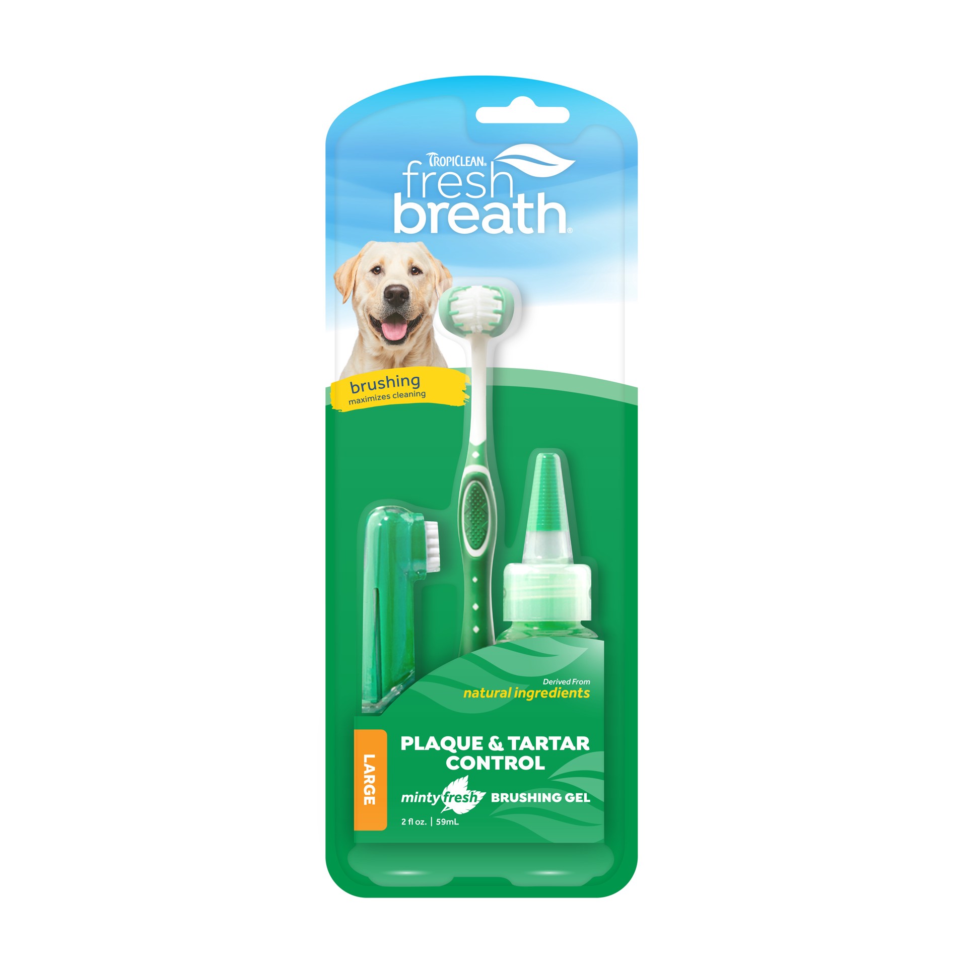 slide 1 of 5, TropiClean Fresh Breath Oral Care Kit for Large Dogs, 1 ct