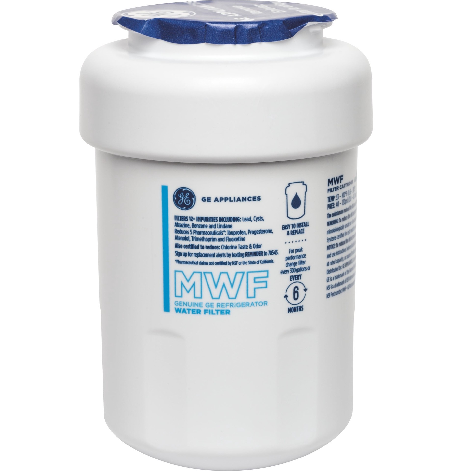 slide 1 of 6, GE Twist-in Refrigerator Water Filter, 1 ct