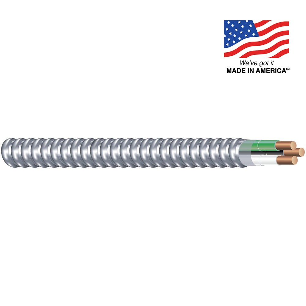 slide 2 of 2, Southwire Armorlite 25-ft 10 / 2 Solid Aluminum MC (Metal Clad) Cable, 1 ct