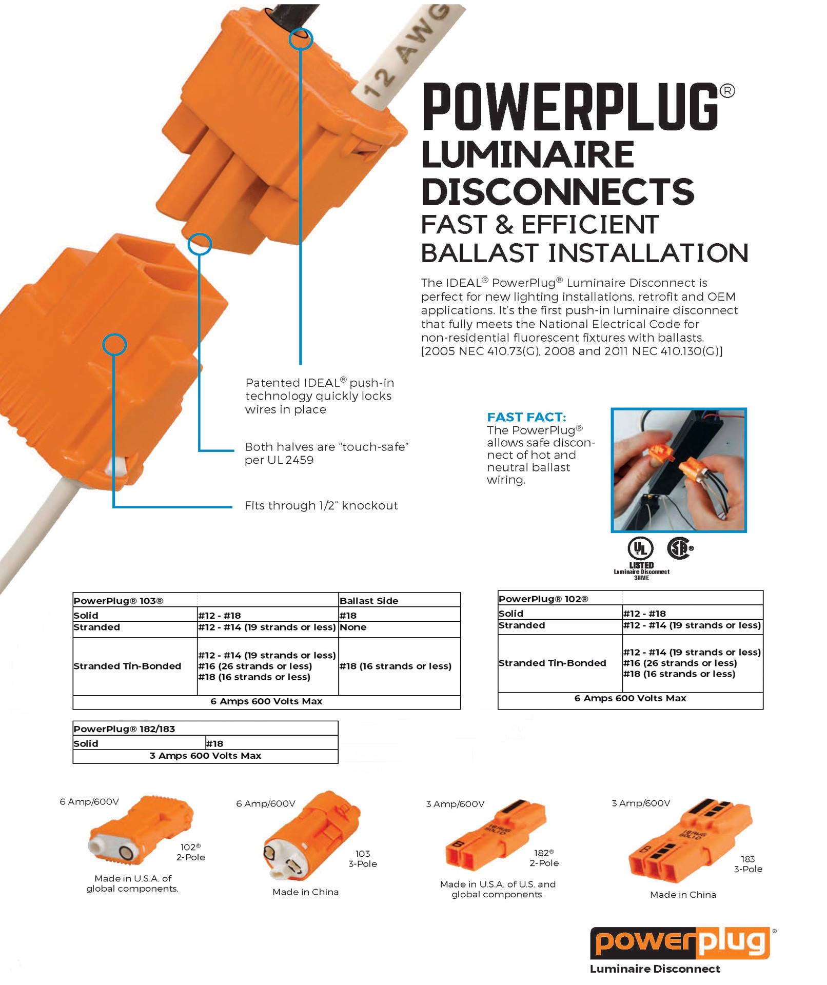 slide 2 of 6, IDEAL Push-in Wire Connectors 2 Orange ( 5 -Pack ), 1 ct