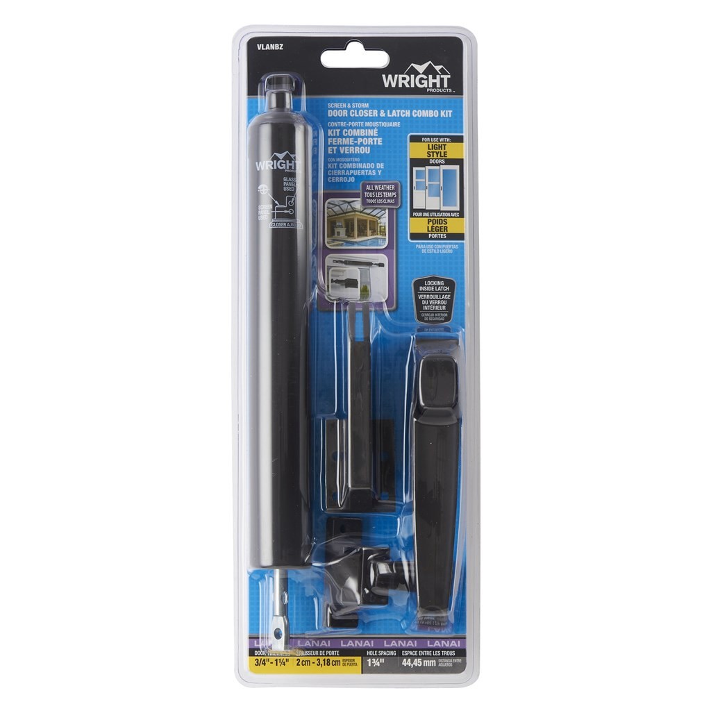 slide 1 of 6, WRIGHT PRODUCTS 12.265-in Pool Enclosure and Lanai Adjustable Bronze Die-cast Metal Hold Open Push-button Screen/storm Door Hardware Kit, 1 ct
