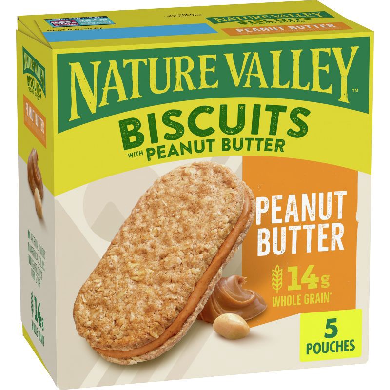 slide 1 of 8, Nature Valley Peanut Butter Biscuits - 1.35/5ct, 1.35/5 ct