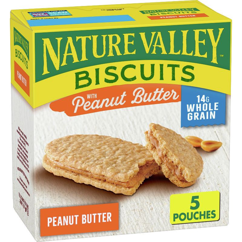 slide 1 of 8, Nature Valley Peanut Butter Biscuits - 1.35/5ct, 1.35/5 ct