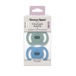 Tommee Tippee Ultra-Light Silicone Baby Pacifier 0-6m - Blue/Green - 4pk